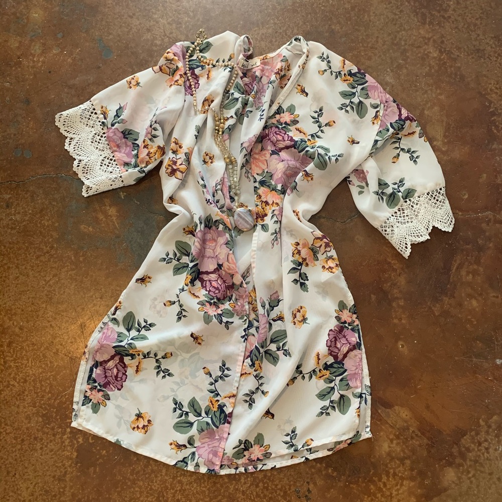 Floral Shawl / beach cover up